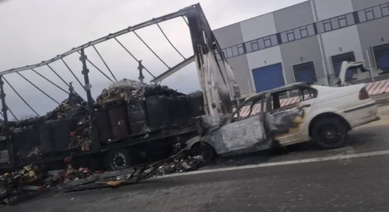 Aksident i rëndë me zjarr në hyrje të Shkupit, bllokohet autostrada