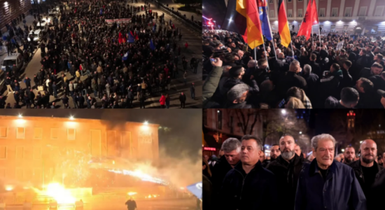 Kryeministria në flakë/ Shpërthejnë fishekzjarrët, protestuesit largohen me vrap, kundërpërgjigjet policia