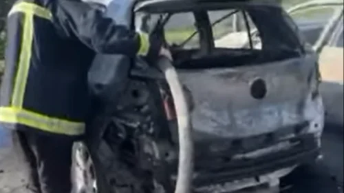 Digjen pesë automjete nën Kalanë e Shkupit pranë Vardarit