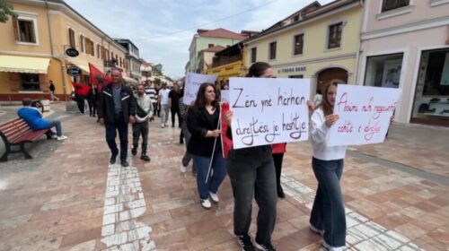 Marshim sensibilizues në Shkodër për mbështetjen e studentëve shqiptarë në RMV për provimin e jurisprudencës