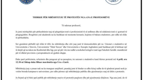 Studentët thirrje profesorëve: Bashkohuni në protestën e 6 prillit në Shkup