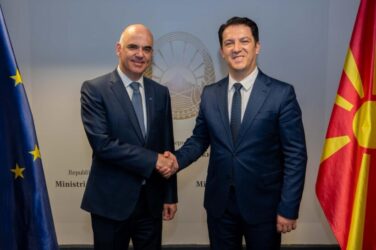 Ministri për Çështje Evropiane, Bekim Sali, dhe Sekretari i Përgjithshëm i Këshillit të Evropës, Alain Berset. Foto: MÇE