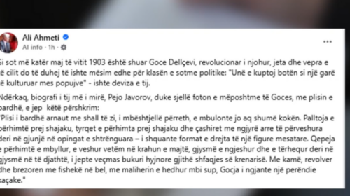 (VIDEO) Ali Ahmeti rikujton “Goce Delçevin me plis të bardhë”