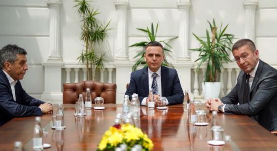 (VIDEO) Mickoski takon bashkëkryetarët e VLEN-it