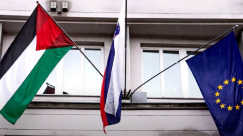 Presidentja sllovene ngre flamurin palestinez në Pallatin Presidencial në shenjë solidariteti
