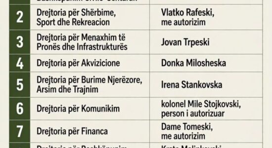 BDI: Në Ministrinë e Mbrojtjes të gjithë drejtorët janë maqedonas, mungojnë shqiptarët në pozitat drejtuese