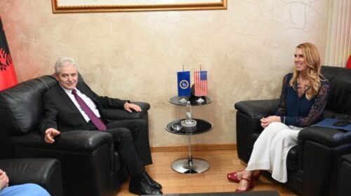 Ali Ahmeti mirëpret ambasadoren e SHBA-së, Nicole Varnes, në selinë e BDI-së në Reçicë
