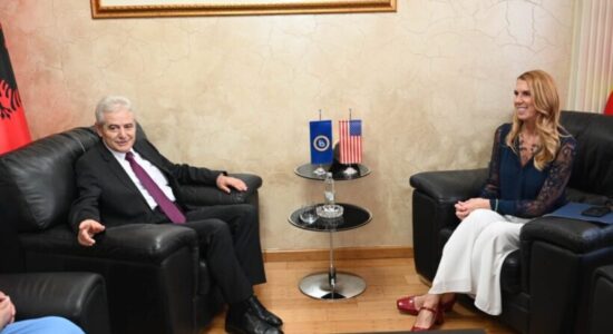 Ali Ahmeti mirëpret ambasadoren e SHBA-së, Nicole Varnes, në selinë e BDI-së në Reçicë