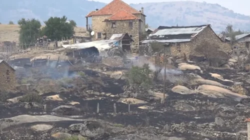 Digjen 15 shtëpi dhe objekte në fshatin Çanishtë afër Prilepit, zjarri është ende aktiv