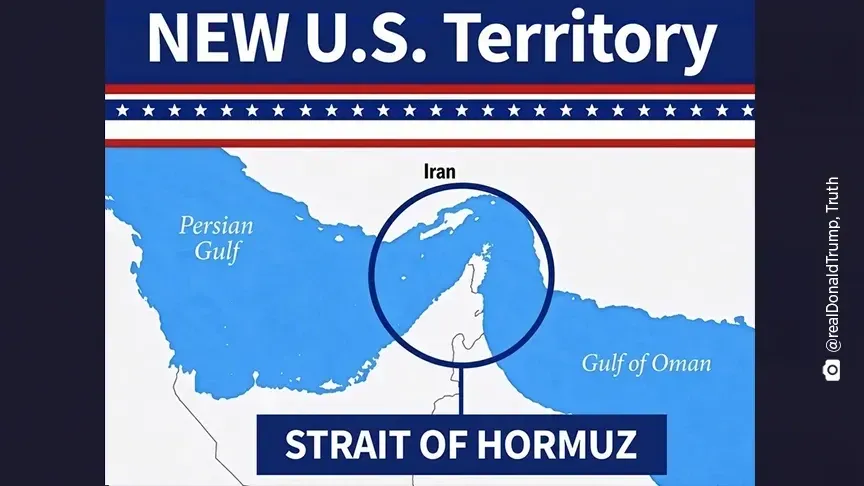 Trump publikon hartën ku Ngushtica e Hormuzit paraqitet si territor i SHBA-së