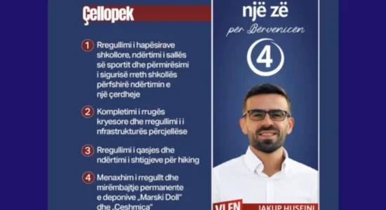 Jakup Huseini prezanton projektet për Çellopekun: Fokus te arsimi, infrastruktura dhe turizmi malor