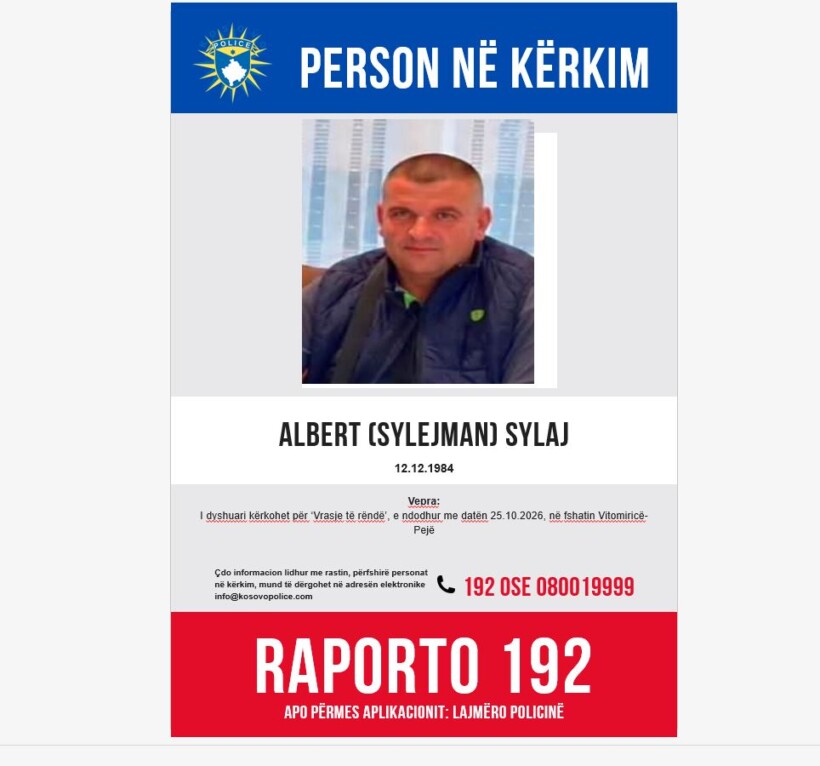 Shpallet në kërkim i dyshuari që ia mori jetën Arlinda Zekajt