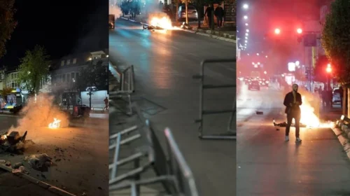 Zjarr në rrugët e Prishtinës, protestuesit u vënë flakën kontejnerëve