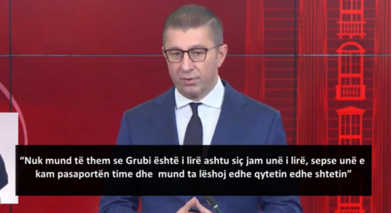 (VIDEO) Mickoski: Grubi nuk është i lirë si unë, unë kam pasaportë dhe mund të udhëtoj