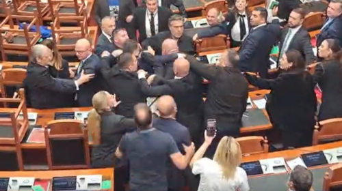 Sherr masiv në Parlament, deputeti i PD përplaset fizikisht me ish-ministrin e Brendshëm